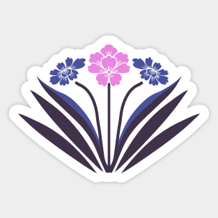Art Deco geometric flowers Sticker